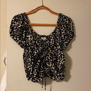 H&M Black and Cream Blouse